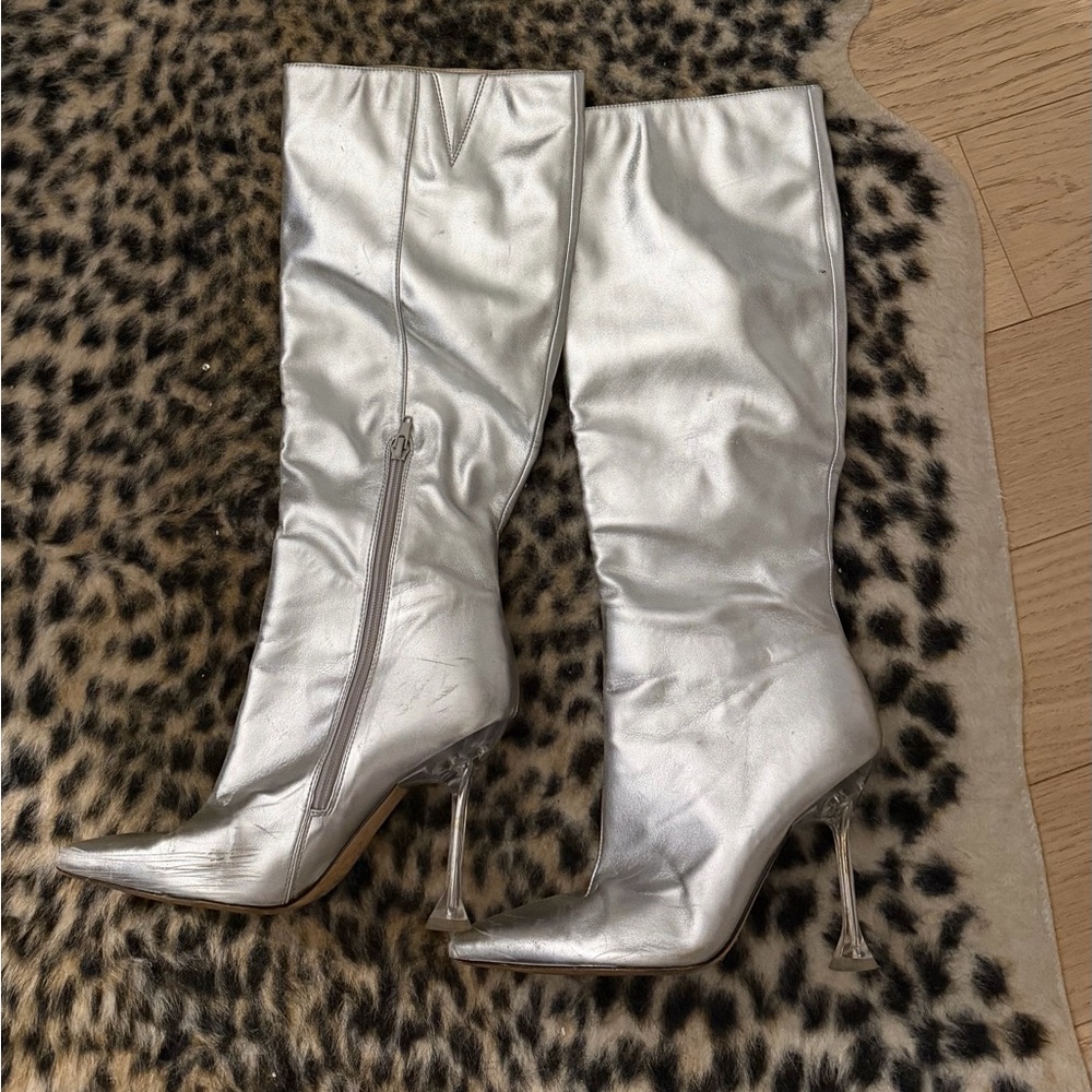 Nine West Silver Heeled Boots - Picture 3 of 3